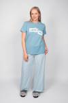 Пижама женская футболка_брюки 0933 (Голубая полоска) - Ивтекс-Плюс