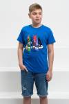 футболка детская с принтом 7445 (Синий) - Ивтекс-Плюс