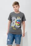 футболка детская с принтом 7446 (Серый) - Ивтекс-Плюс