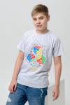 футболка детская с принтом 7446 (Серый меланж) - Ивтекс-Плюс